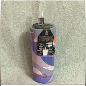 Tumbler with Tristan straws Stainless steels double wall insulated.24oz